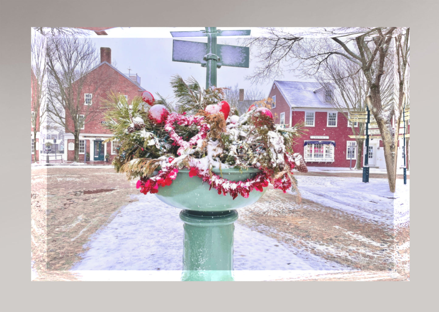 Snowy Main Street (3-D Acrylic Block)